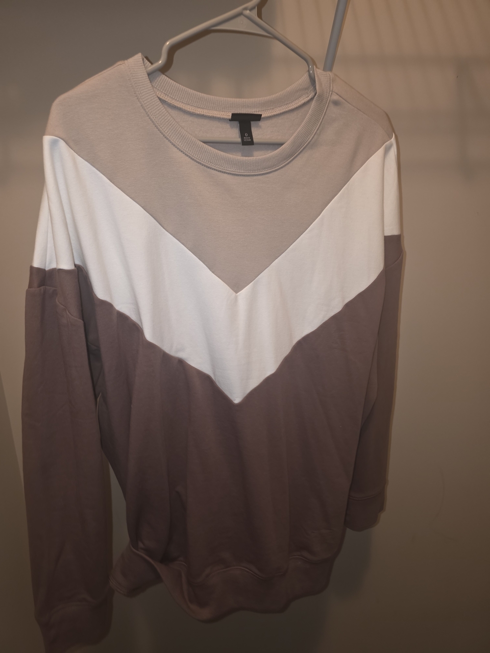 torrid Taupe and White Colorblock Pullover Top